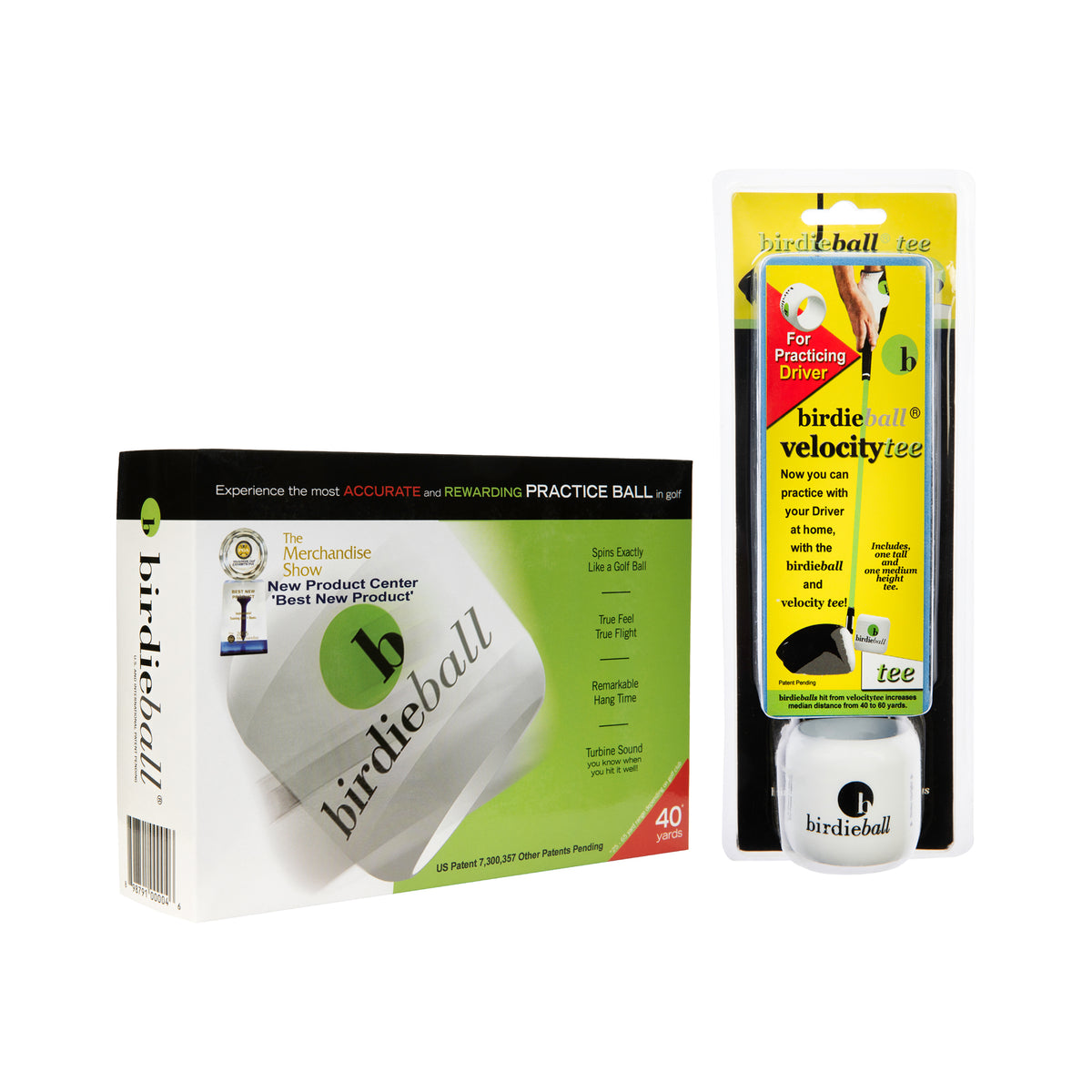 BirdieBall Tee Set Practice With Your Driver at Home Off Course Golf